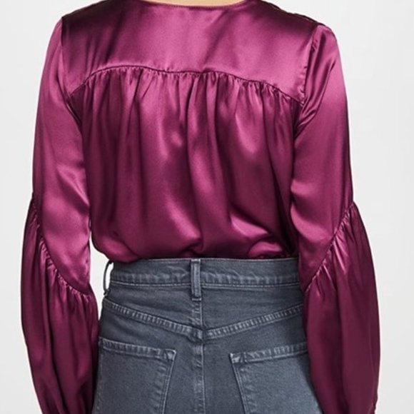 Amanda Uprichard Silk Wrap Bodysuit - Picture 3 of 4